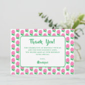 ピンクローズ誕生日サンキューカード 招待状 (スタンド正面)