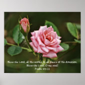 ピンクローズ賛美の聖書聖なる書物、 経典ポスター ポスター (正面)