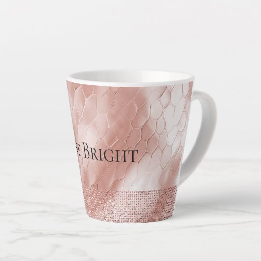 ピンクローズ赤面スパークルグラムアニマル カフェラテマグ (右アングル)