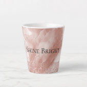 ピンクローズ赤面スパークルグラムアニマル カフェラテマグ (正面)