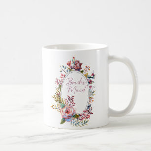 ピンクローズ赤面フローラブライデスメイドコーヒーマグ コーヒーマグカップ
