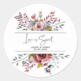 ピンクローズ赤面結婚フローラシール ラウンドシール