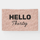 ピンクローズ金ゴールドこんにちは30歳の誕生日 横断幕 (横)