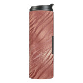 ピンクローズ金ゴールドアニマルプリントモノグラム タンブラー (回転左)