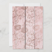 ピンクローズ金ゴールドウッド結婚ズ婚約 招待状 (裏面)