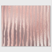 ピンクローズ金ゴールドガラス粉ストライプ末ライン色彩の鮮やか ラッピングペーパー (フラット)