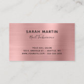 ピンクローズ金ゴールドキラキラGlamシグネチャースタイリッシュ 名刺 (裏面)