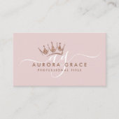 ピンクローズ金ゴールドクラウン 名刺 (正面)