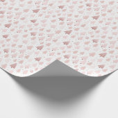 ピンクローズ金ゴールドクリスマスツリーホワイトクリスマス ラッピングペーパー (角)