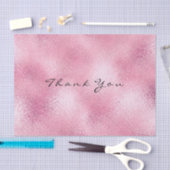 ピンクローズ金ゴールドグラスメタリックサンキューネーム 薄葉紙 (クラフト)