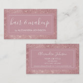 ピンクローズ金ゴールドグラムスパークルモダンとエレガント 名刺 (正面/裏面)