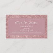 ピンクローズ金ゴールドグラムスパークルモダンとエレガント 名刺 (裏面)