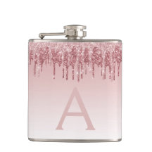 ピンクローズ金ゴールドグリッターとスパークルモノグラム