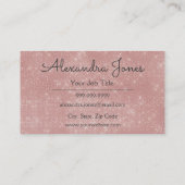 ピンクローズ金ゴールドグリッターとスパークル 名刺 (裏面)
