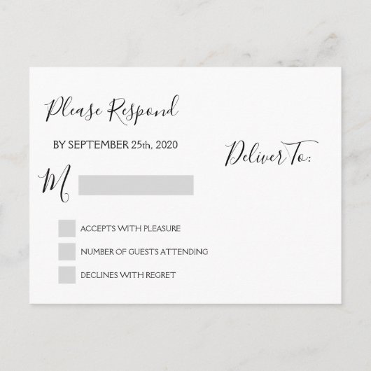 ピンクローズ金ゴールドグリッターとスパークルRSVP インビテーションポストカード (裏面)