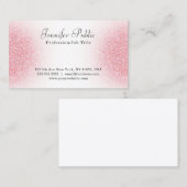 ピンクローズ金ゴールドグリッターエレガントプロフェッショナル 名刺 (正面/裏面)