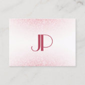 ピンクローズ金ゴールドグリッターエレガントモノグラモダンム 名刺 (正面)