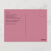 ピンクローズ金ゴールドグリッターキンセアニェラレッドヘアガール ポストカード (裏面)