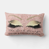 ピンクローズ金ゴールドグリッターグラムメイクアップラッシュズ美しい ランバークッション (裏面)