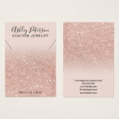 ピンクローズ金ゴールドグリッターシックなネックレスディスプレイ (正面&裏面)