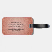 ピンクローズ金ゴールドグリッタースパークルスクリプトモノグラム ラゲッジタグ (裏面横)