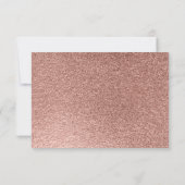 ピンクローズ金ゴールドグリッタースパークルドレスガウンScript 出欠カード (裏面)