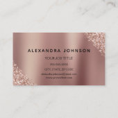 ピンクローズ金ゴールドグリッタースパークルメイクアップアーティスト 名刺 (裏面)