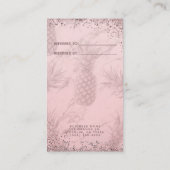 ピンクローズ金ゴールドグリッターパイナップル友人を参照 紹介カード (裏面)