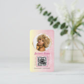 ピンクローズ金ゴールドグリッターフェミニンソーシャルメディアガーリー 名刺 (スタンド正面)