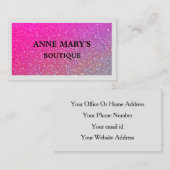 ピンクローズ金ゴールドグリッターブティックヘアサロンスパ 名刺 (正面/裏面)