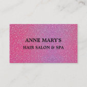 ピンクローズ金ゴールドグリッターヘアサロンモダンスパ 名刺 (正面)