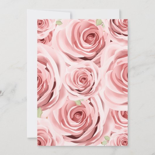 ピンクローズ金ゴールドグリッターユニコーンフローラベビーシャワー 招待状 (裏面)