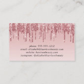 ピンクローズ金ゴールドグリッター割引 名刺 (裏面)