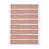 ピンクローズ金ゴールドグリッター効果差出人住所 ラップアラウンドラベル (シート)