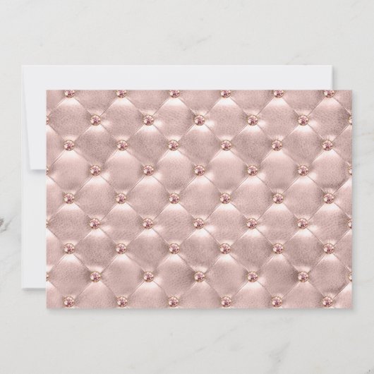 ピンクローズ金ゴールドグリッター卒業発表 招待状 (裏面)