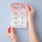 ピンクローズ金ゴールドグリッター大理石メイクアップアーティスト チラシ (ハンドル)