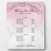 ピンクローズ金ゴールドグリッター大理石メイクアップサービス フォトプラーク (正面)