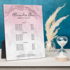 ピンクローズ金ゴールドグリッター大理石メイクアップサービス フォトプラーク