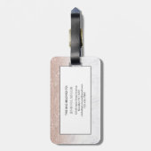 ピンクローズ金ゴールドグリッター白大理石パーソナライズされた   ラゲッジタグ (裏面縦)