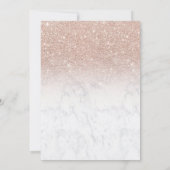 ピンクローズ金ゴールドグリッター白大理石パーソナライズされた   招待状 (裏面)