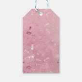 ピンクローズ金ゴールドグリッター ギフトタグ (裏面)