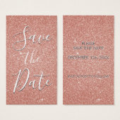 ピンクローズ金ゴールドグリッター&スパークルデートを保存 (正面&裏面)