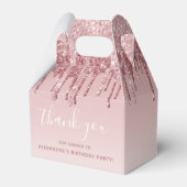 ピンクローズ金ゴールドグリッター&スパークルモノグラム フェイバーボックス (正面サイド)