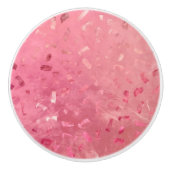 ピンクローズ金ゴールドグリッター セラミックノブ (正面)