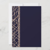 ピンクローズ金ゴールドグリッター&ブルーグラムバースデーパーティー 招待状 (裏面)