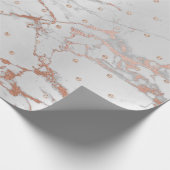 ピンクローズ金ゴールドグレーマーブルクリスタルスワロフスキ ラッピングペーパー (角)