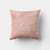 ピンクローズ金ゴールドコーラルピーチモルトマーブル抽象芸術 クッション (裏面)
