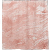 ピンクローズ金ゴールドコーラルピーチモルトマーブル抽象芸術 シャワーカーテン (正面)