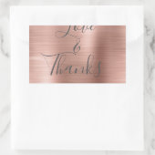 ピンクローズ金ゴールドシックなメタリックラブ&感謝してい スクエアシール (バッグ)