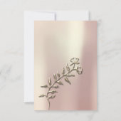 ピンクローズ金ゴールドシャンパイニュフローラ3Dエフェクトブライダル 招待状 (裏面)